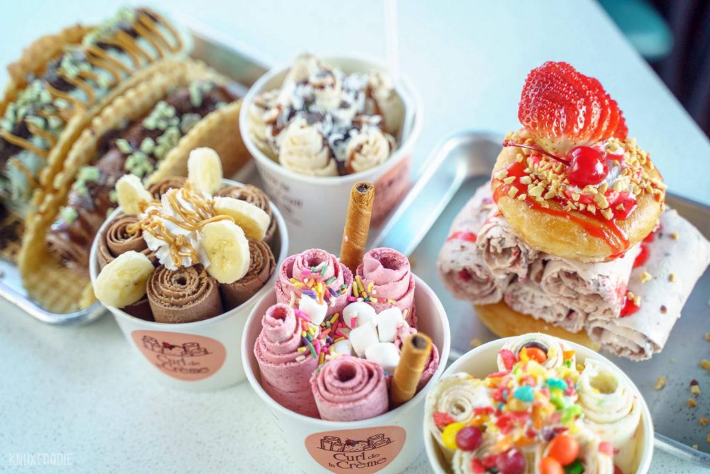 Share an ice cream sundae at Curl de la Crème
